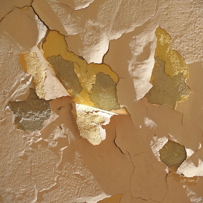 Close-up of a deteriorating wall finish