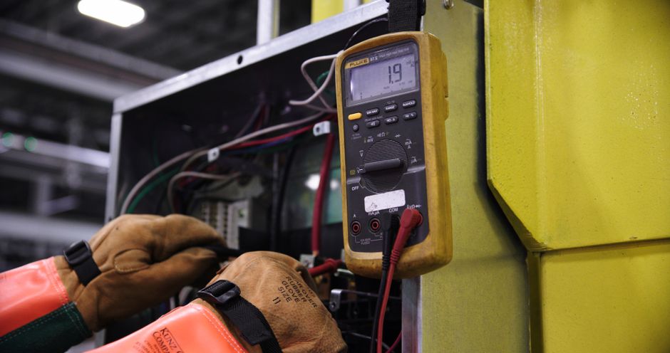 Electrical installation being tested during inspection